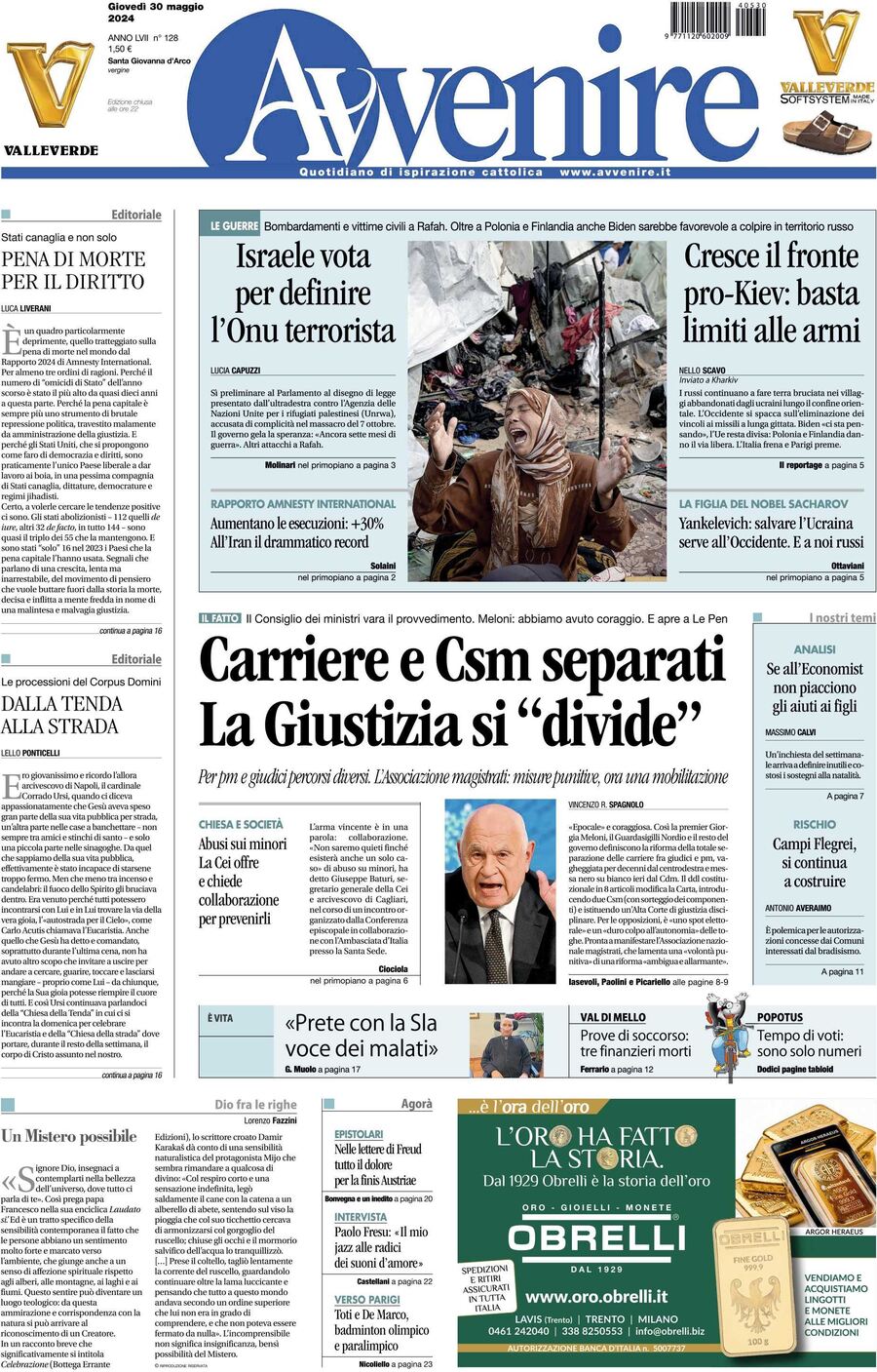 Prima-pagina-avvenire-edizione-di-oggi-30-05-2024