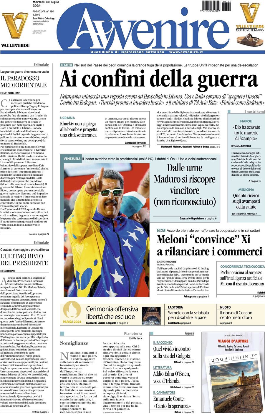 Prima-pagina-avvenire-edizione-di-oggi-30-07-2024