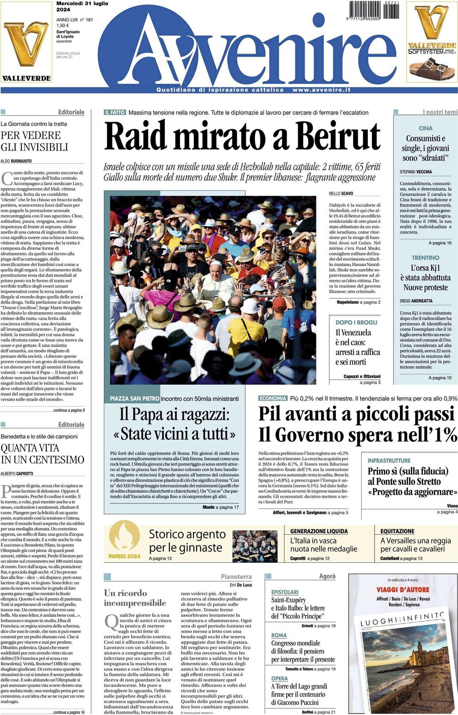 Prima-pagina-avvenire-edizione-di-oggi-31-07-2024