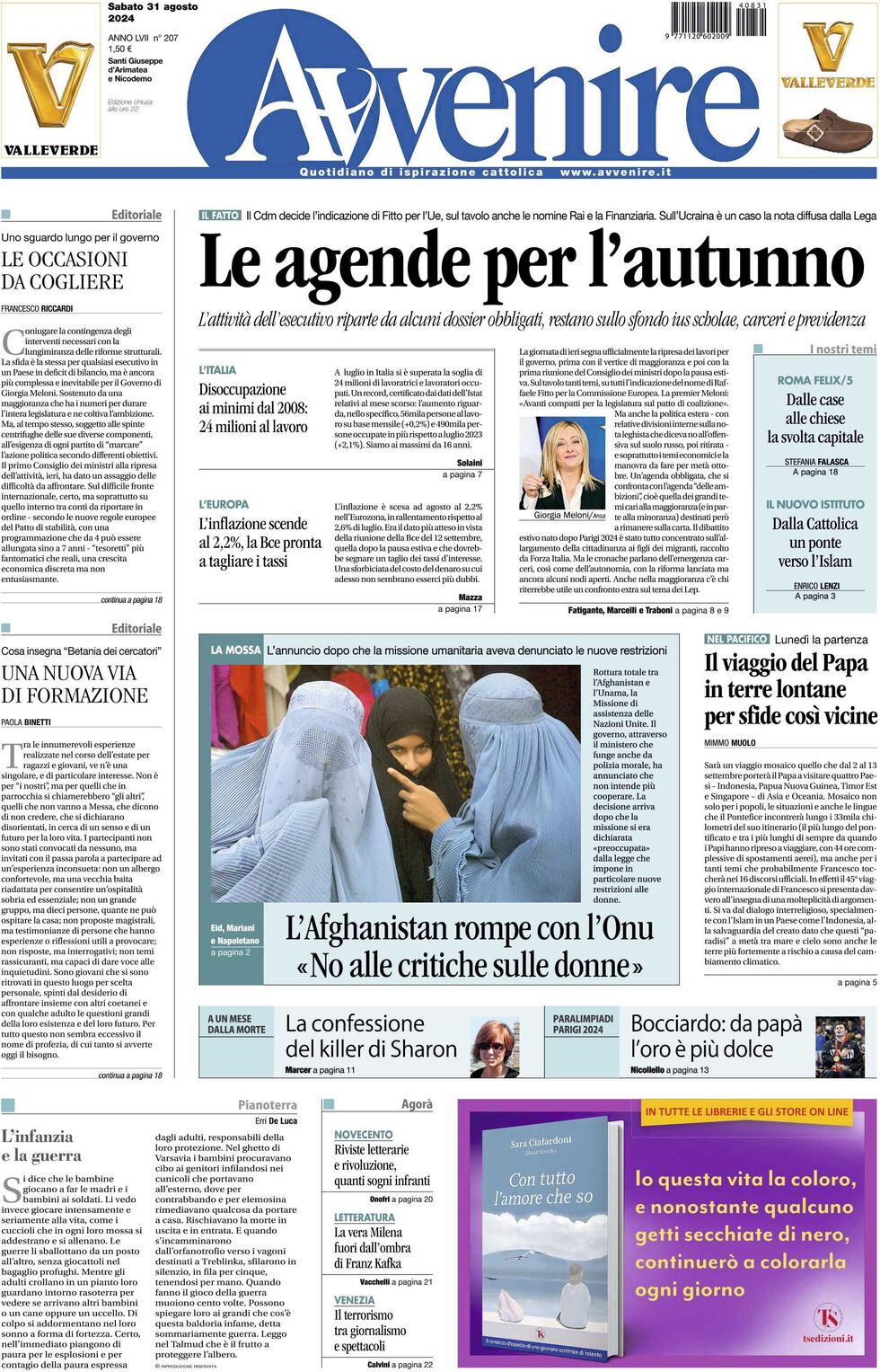 Prima-pagina-avvenire-edizione-di-oggi-31-08-2024