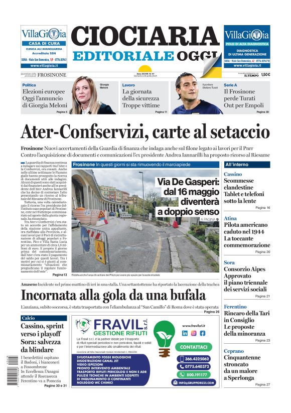 Prima-pagina-ciociaria-editoriale-oggi-edizione-del-20240428