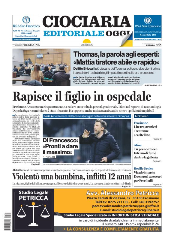 Prima-pagina-ciociaria-editoriale-oggi-edizione-del-20240504