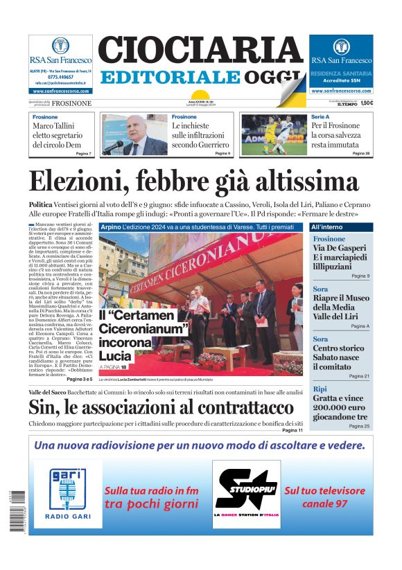 Prima-pagina-ciociaria-editoriale-oggi-edizione-del-20240513