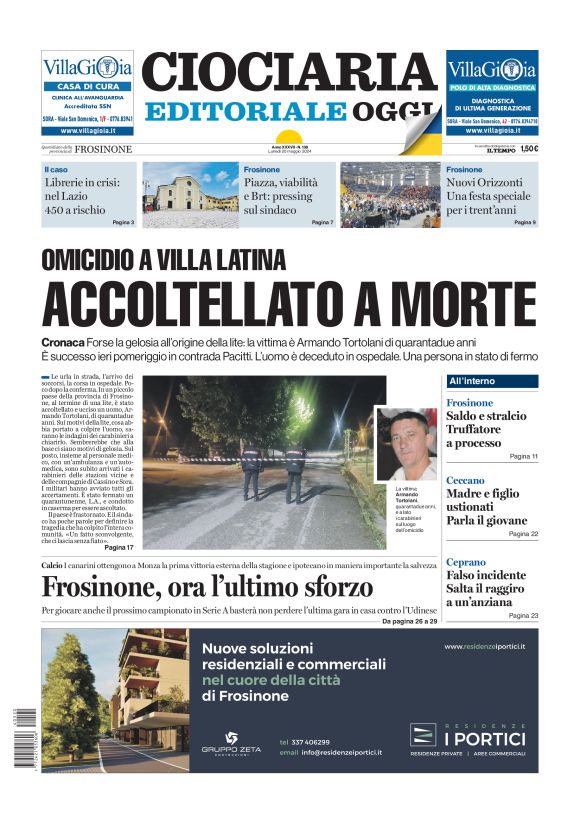 Prima-pagina-ciociaria-editoriale-oggi-edizione-del-20240520