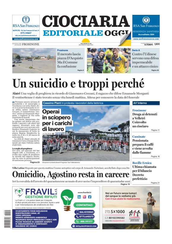 Prima-pagina-ciociaria-editoriale-oggi-edizione-del-20240522