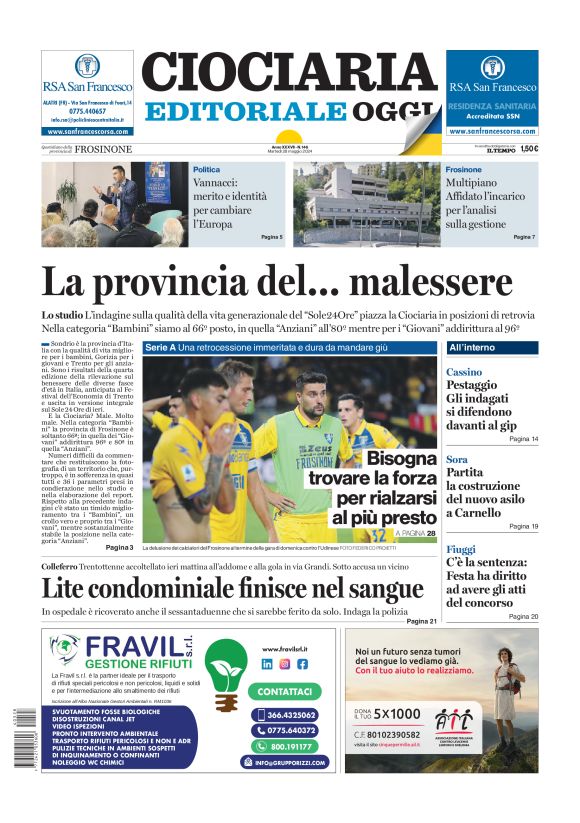 Prima-pagina-ciociaria-editoriale-oggi-edizione-del-20240528