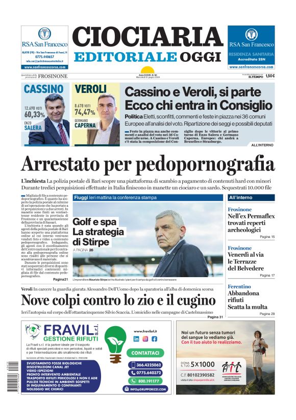 Prima-pagina-ciociaria-editoriale-oggi-edizione-del-20240612