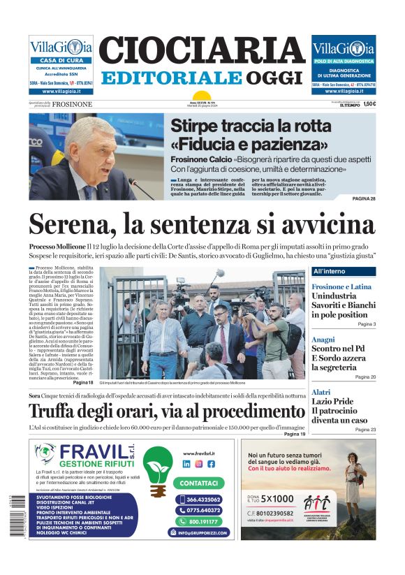 Prima-pagina-ciociaria-editoriale-oggi-edizione-del-20240625