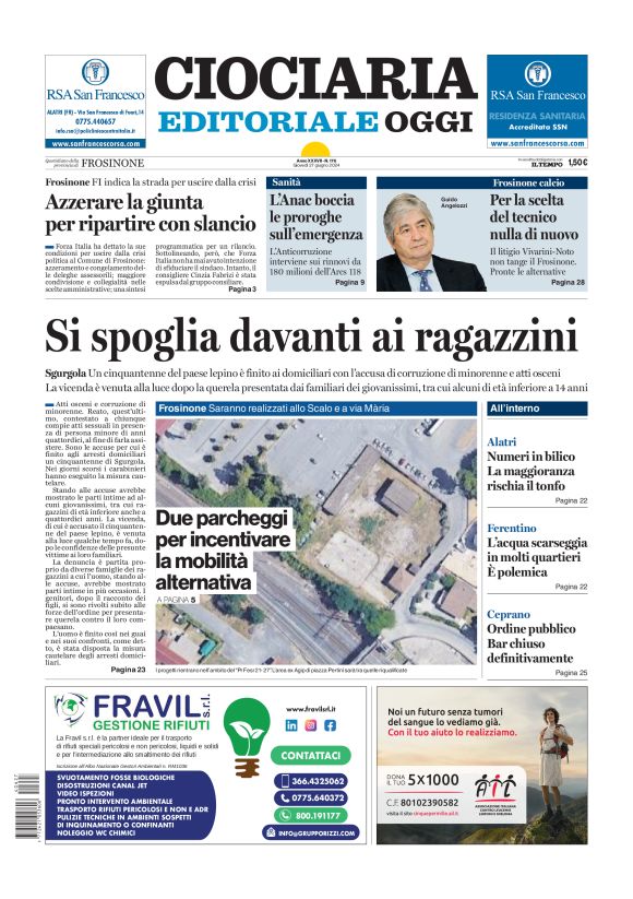 Prima-pagina-ciociaria-editoriale-oggi-edizione-del-20240627