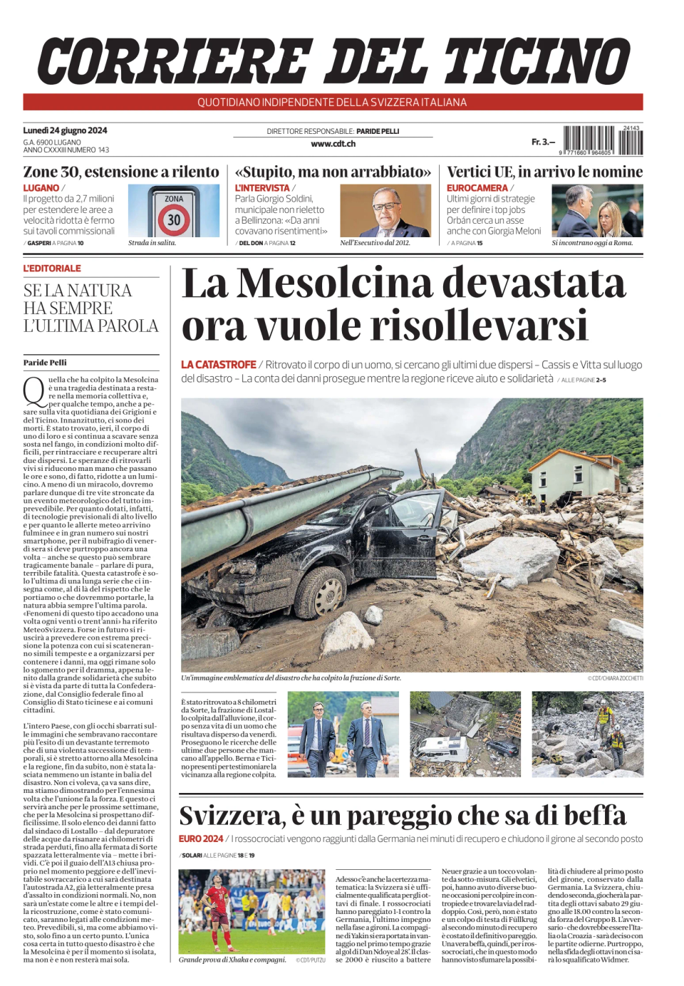 Prima-pagina-corriere-del-ticino-oggi-edizione-di-oggi-20240624