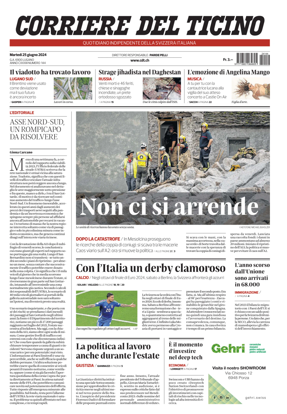 Prima-pagina-corriere-del-ticino-oggi-edizione-di-oggi-20240625