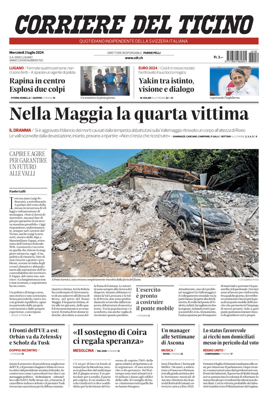 Prima-pagina-corriere-del-ticino-oggi-edizione-di-oggi-20240703