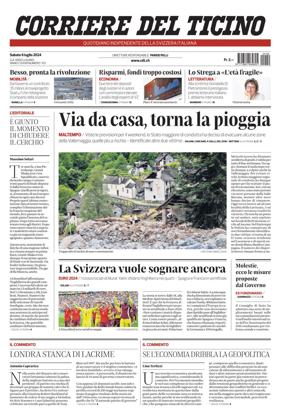 Prima-pagina-corriere-del-ticino-oggi-edizione-di-oggi-20240706