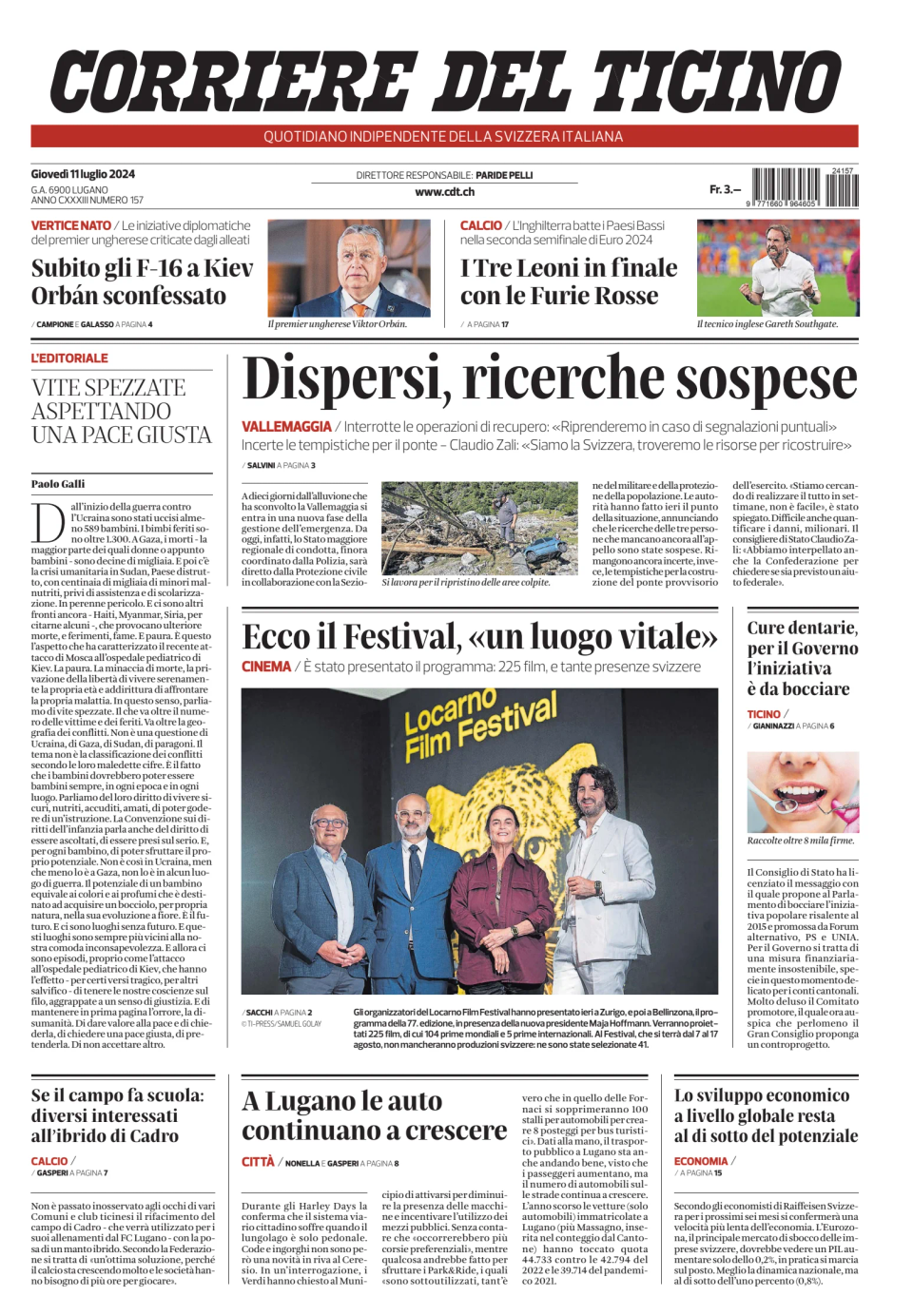 Prima-pagina-corriere-del-ticino-oggi-edizione-di-oggi-20240711