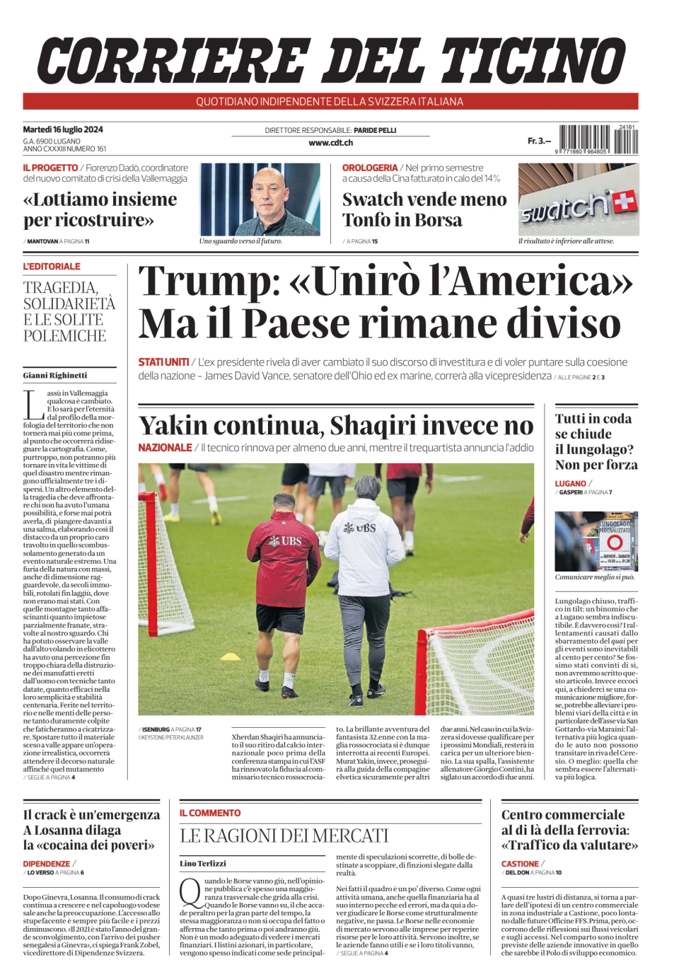 Prima-pagina-corriere-del-ticino-oggi-edizione-di-oggi-20240716