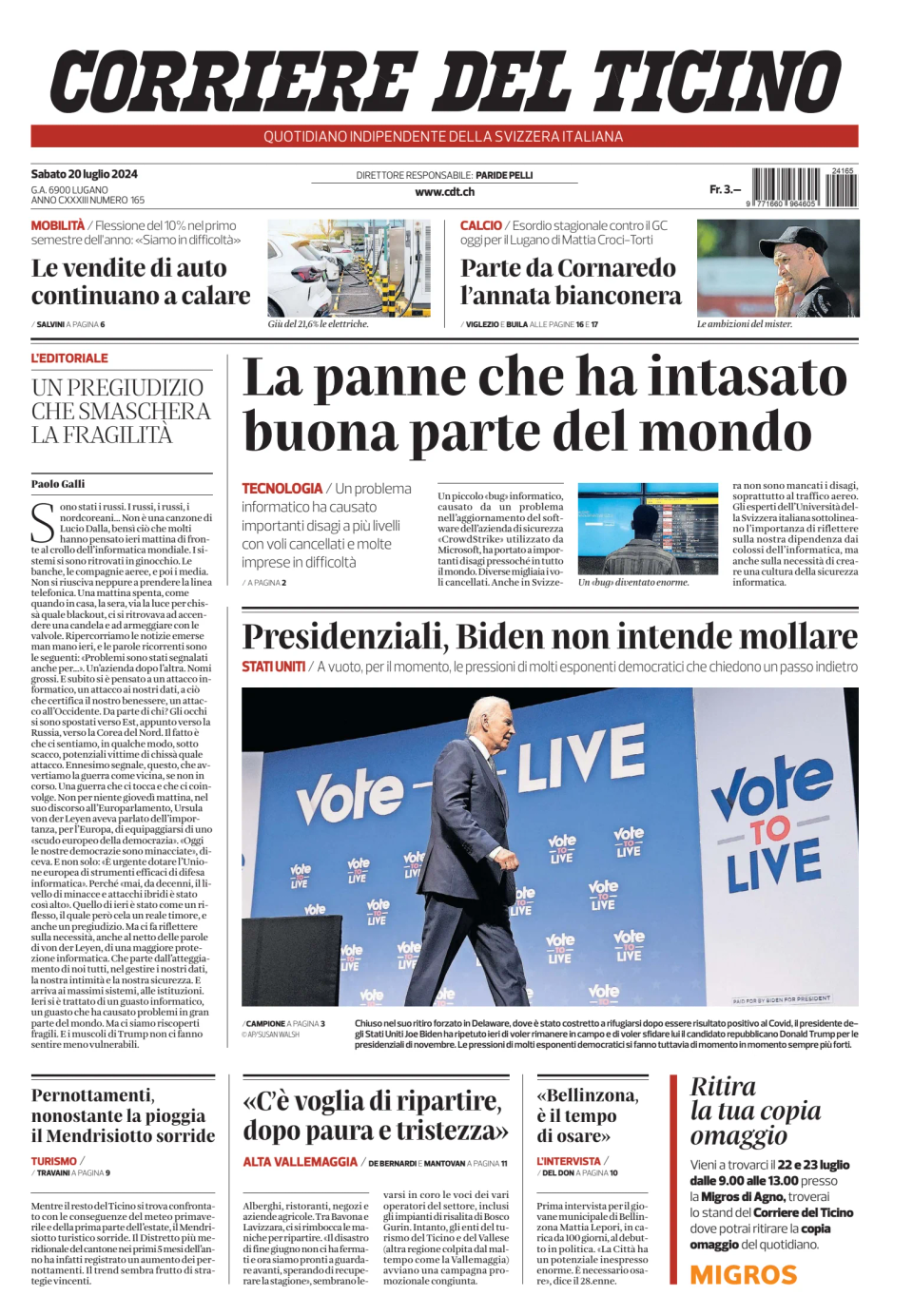 Prima-pagina-corriere-del-ticino-oggi-edizione-di-oggi-20240720