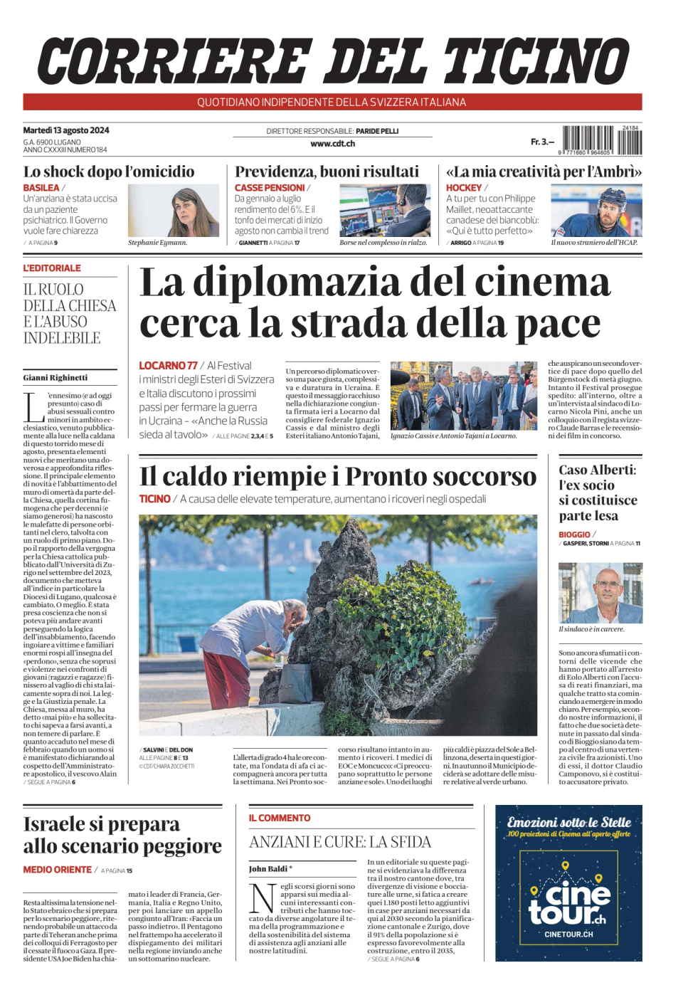 Prima-pagina-corriere-del-ticino-oggi-edizione-di-oggi-20240813