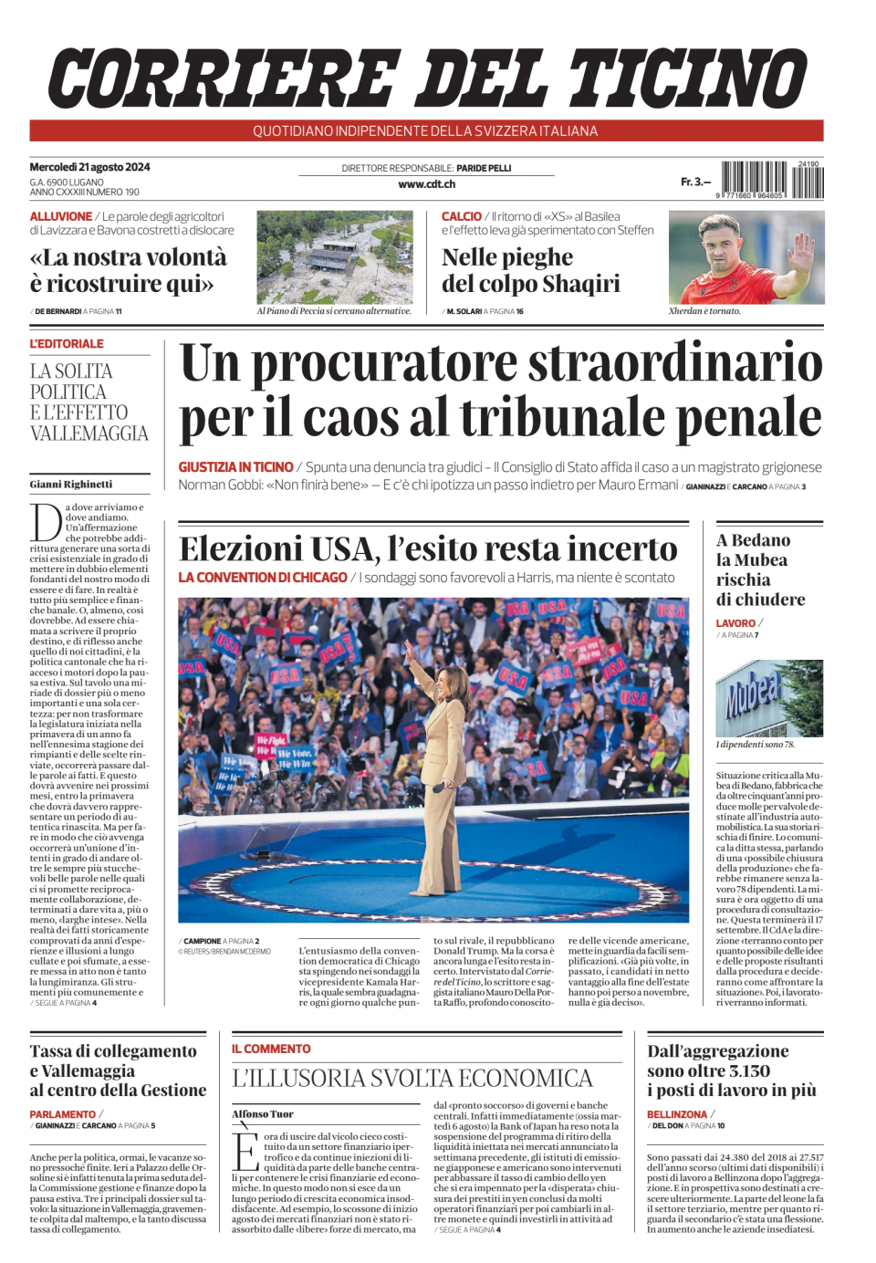 Prima-pagina-corriere-del-ticino-oggi-edizione-di-oggi-20240821