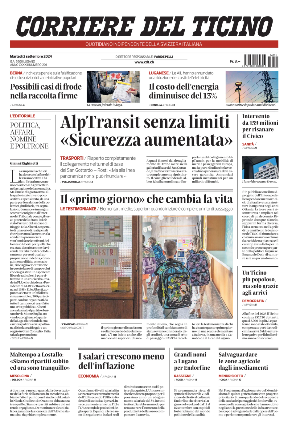 Prima-pagina-corriere-del-ticino-oggi-edizione-di-oggi-20240903