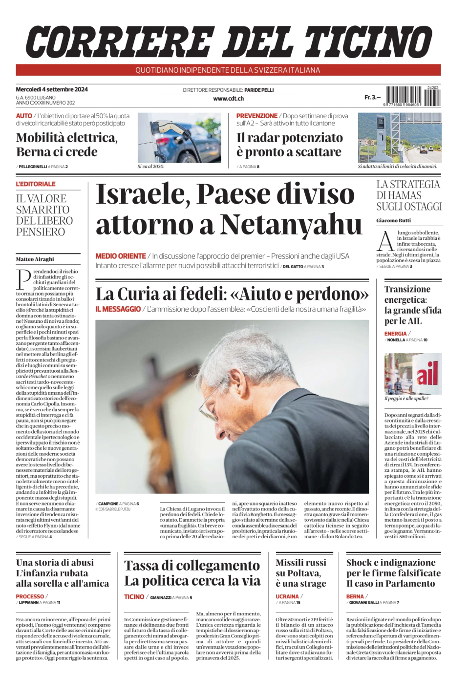 Prima-pagina-corriere-del-ticino-oggi-edizione-di-oggi-20240904