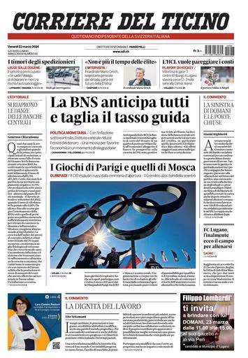Prima-pagina-corriere-del-ticino-oggi-oggi-edizione-del-2024-03-22