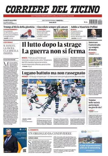 Prima-pagina-corriere-del-ticino-oggi-oggi-edizione-del-2024-03-25
