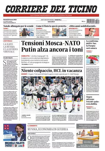 Prima-pagina-corriere-del-ticino-oggi-oggi-edizione-del-2024-03-29