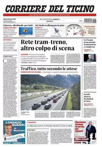 Prima-pagina-corriere-del-ticino-oggi-oggi-edizione-del-2024-03-30