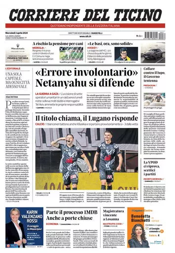 Prima-pagina-corriere-del-ticino-oggi-oggi-edizione-del-2024-04-03