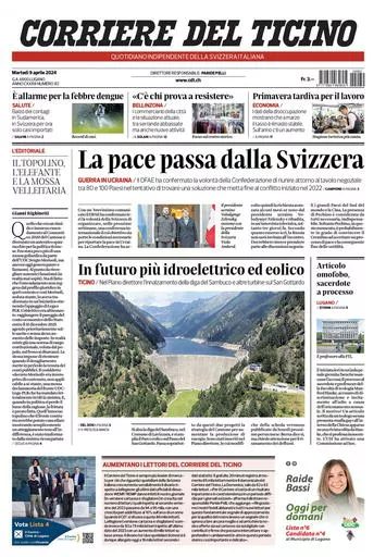 Prima-pagina-corriere-del-ticino-oggi-oggi-edizione-del-2024-04-09