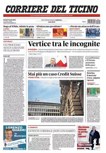 Prima-pagina-corriere-del-ticino-oggi-oggi-edizione-del-2024-04-11