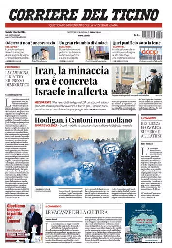 Prima-pagina-corriere-del-ticino-oggi-oggi-edizione-del-2024-04-13