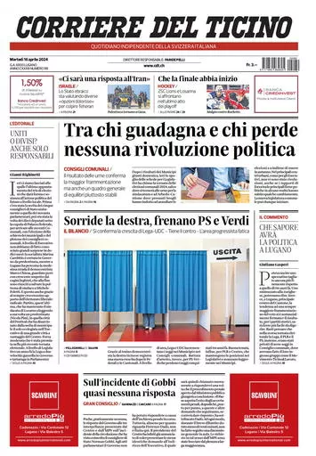 Prima-pagina-corriere-del-ticino-oggi-oggi-edizione-del-2024-04-16