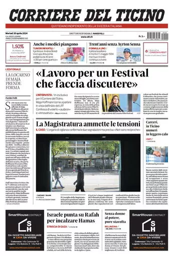 Prima-pagina-corriere-del-ticino-oggi-oggi-edizione-del-2024-04-30