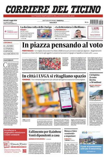 Prima-pagina-corriere-del-ticino-oggi-oggi-edizione-del-2024-05-02