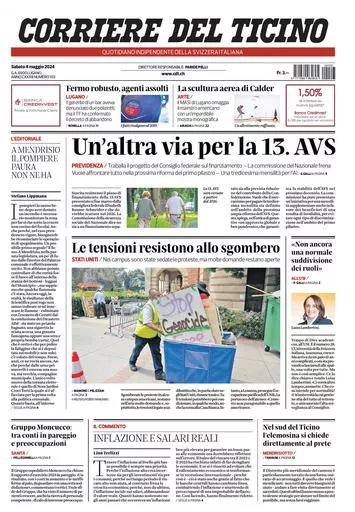 Prima-pagina-corriere-del-ticino-oggi-oggi-edizione-del-2024-05-04