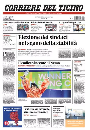 Prima-pagina-corriere-del-ticino-oggi-oggi-edizione-del-2024-05-13