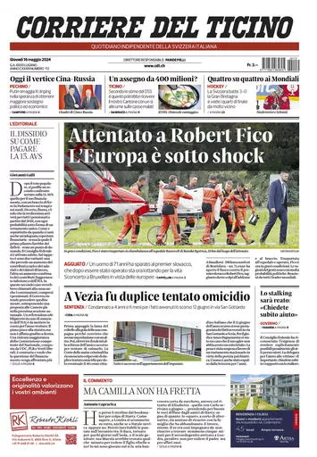 Prima-pagina-corriere-del-ticino-oggi-oggi-edizione-del-2024-05-16