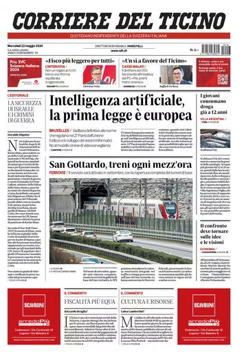 Prima-pagina-corriere-del-ticino-oggi-oggi-edizione-del-2024-05-22