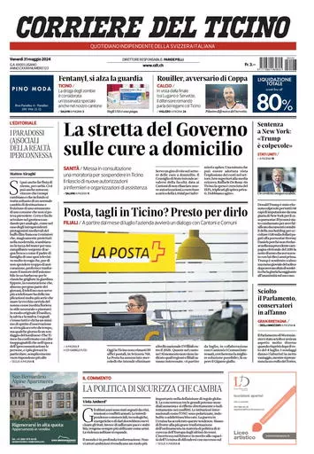 Prima-pagina-corriere-del-ticino-oggi-oggi-edizione-del-2024-05-31