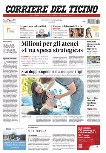 Prima-pagina-corriere-del-ticino-oggi-oggi-edizione-del-2024-06-07