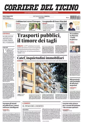 Prima-pagina-corriere-del-ticino-oggi-oggi-edizione-del-2024-06-08