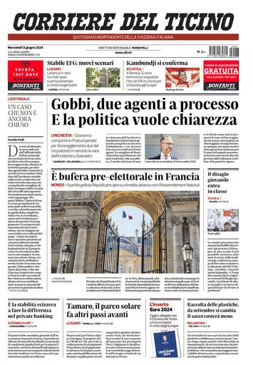 Prima-pagina-corriere-del-ticino-oggi-oggi-edizione-del-2024-06-12