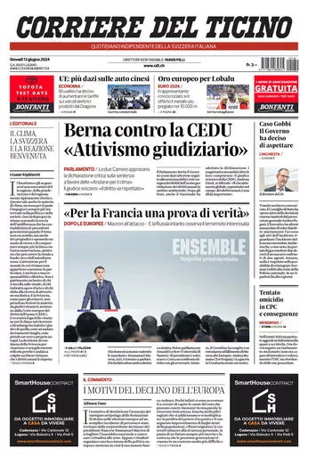 Prima-pagina-corriere-del-ticino-oggi-oggi-edizione-del-2024-06-13