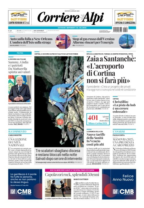 Prima-pagina-corriere_delle_alpi-edizione-di-oggi-02-01-2025