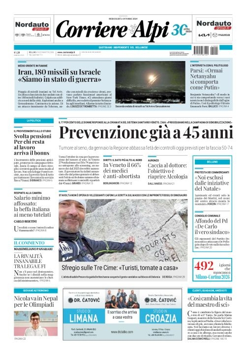 Prima-pagina-corriere_delle_alpi-edizione-di-oggi-02-10-2024