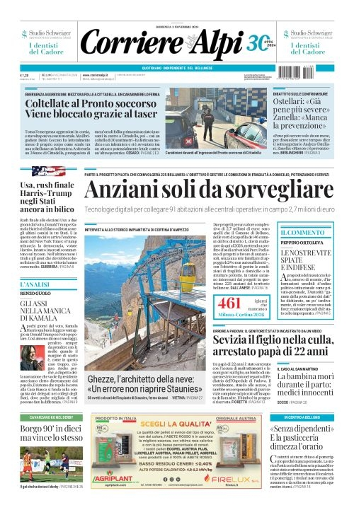 Prima-pagina-corriere_delle_alpi-edizione-di-oggi-03-11-2024