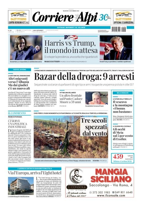 Prima-pagina-corriere_delle_alpi-edizione-di-oggi-05-11-2024