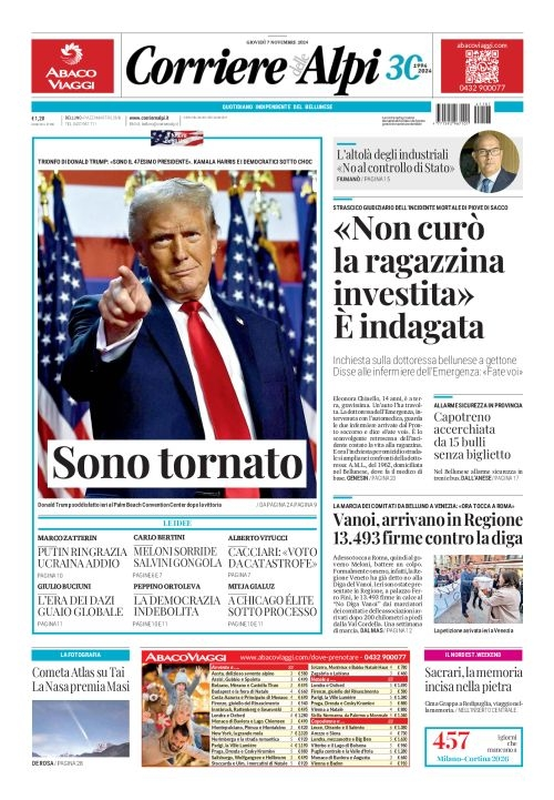 Prima-pagina-corriere_delle_alpi-edizione-di-oggi-07-11-2024