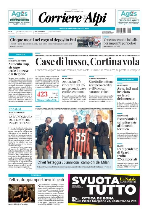 Prima-pagina-corriere_delle_alpi-edizione-di-oggi-11-12-2024